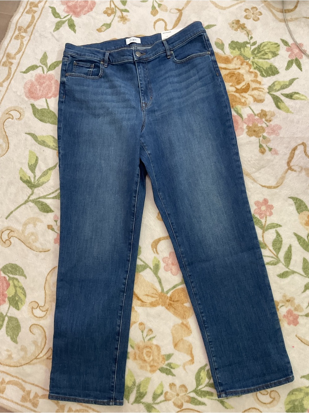LOFT Straight Leg Jeans in Medium Wash Blue Size 14